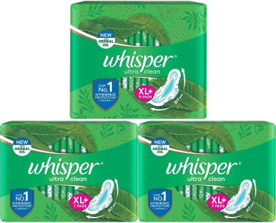 Whisper ultra clean XL+ ( 15+7+7 pads ) Sanitary Pad  (Pack of 29)