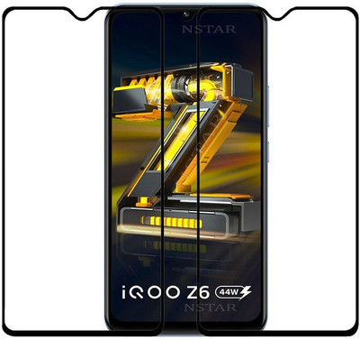 NSTAR Edge To Edge Tempered Glass for iQOO Z6 44W(Pack of 2)