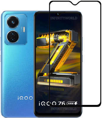 INFINITYWORLD Edge To Edge Tempered Glass for IQOO Z6 44W(Pack of 1)