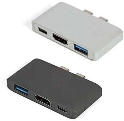 Etzin Dual Type C Male to 4K HDMI/USB 3.0/ PD Female 3 in 1 Hub Media Streaming Device(Black)