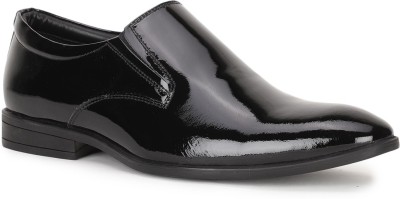 one8 Select By Virat Kohli Men's Premium Patent Leather Slip-on Shoes for Mens Loafers For Men(Black , 9)