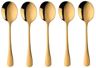 YELONA Y131-GOLDEN-Set Of 5 Stainless Steel Table Spoon Set(Pack of 5)