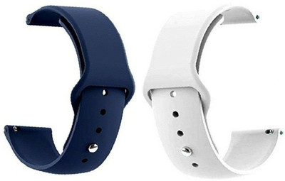 BLACK LOVIES 22MM SOFT SILICON BELT Smart Watch Strap(Blue, White)