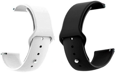 BLACK LOVIES 22MM SOFT SILICON BELT Smart Watch Strap(Black, White)