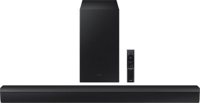 SAMSUNG (HW-B45E/XL) with 3 speakers,Wireless Subwoofer and Dolby 3D and Bass boost mode 300 W Bluetooth Soundbar