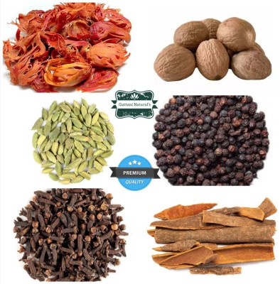 gattani naturals Spice|Mace50g|Nutmeg50g|Cardamom50g|Black Pepper100g|Cloves50g|Cinnamon Stick50g(350 g)