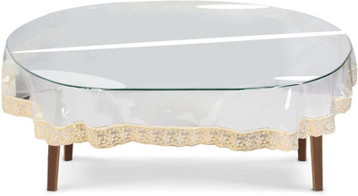 Flipkart SmartBuy PVC 6 Seater Solid Table Cover(Transparent, Gold)