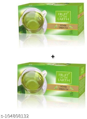 Modicare FRUITS OF EARTH POWER GREEN TEA PACK OF 2 (2X25 BAGS) Green Tea Bags Box(2 x 25 Bags)