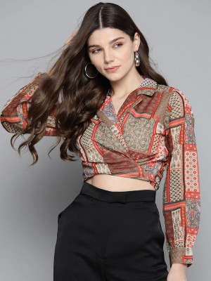 SIMPI Casual Printed Women Multicolor Top