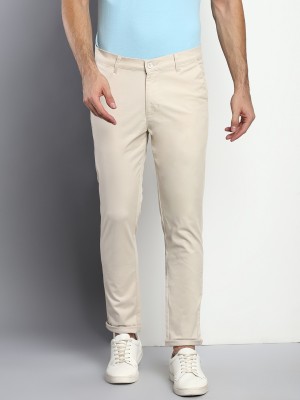 Dennis Lingo Tapered Men Cream Trousers