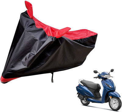 MOCKHE Two Wheeler Cover for Honda(Activa 6G, Black, Red)
