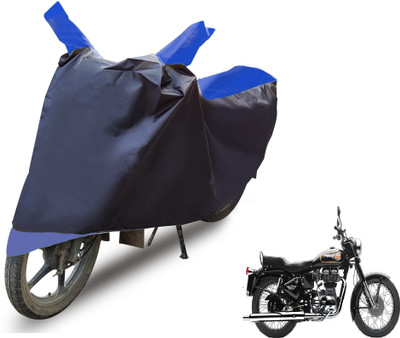 Auto Hub Two Wheeler Cover for Royal Enfield(Bullet 350, Black, Blue)