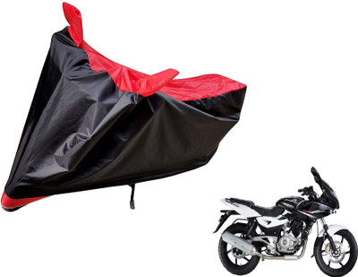 MOCKHE Two Wheeler Cover for Bajaj(Pulsar 220 DTS-i, Black, Red)