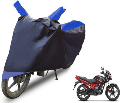MOCKHE Two Wheeler Cover for Hero(Glamour, Black, Blue)