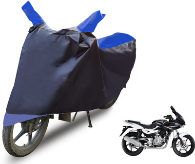 MOCKHE Two Wheeler Cover for Bajaj(Pulsar 220 DTS-i, Black, Blue)