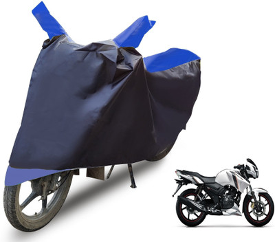 MOCKHE Two Wheeler Cover for TVS(Apache RTR 160, Black, Blue)