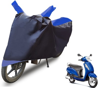 MOCKHE Two Wheeler Cover for Suzuki(Access 125, Black, Blue)