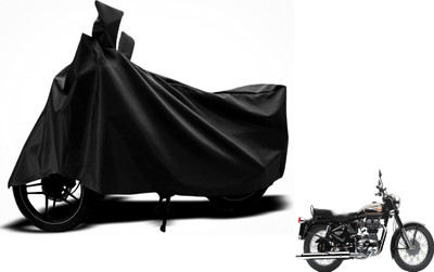 MOCKHE Two Wheeler Cover for Royal Enfield(Bullet 350, Black)
