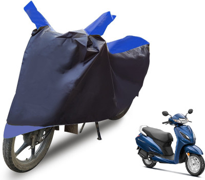 MOCKHE Two Wheeler Cover for Honda(Activa 6G, Black, Blue)