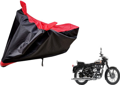 MOCKHE Two Wheeler Cover for Royal Enfield(Bullet 350, Black, Red)