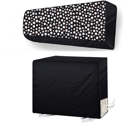 Lala Maneet Air Conditioner  Cover(Width: 114.3 cm, Black Dot)