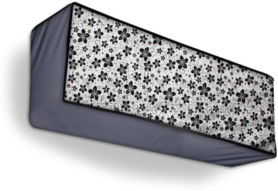Lala Maneet Air Conditioner  Cover(Width: 114.3 cm, GREY BLACK FLOWER)
