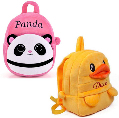 BHAVYA P+panda+Y+duck Kids School Bag pack of 2 bags Backpacks Boys Girls (2-5 Years) School Bag(Multicolor, 15 inch)