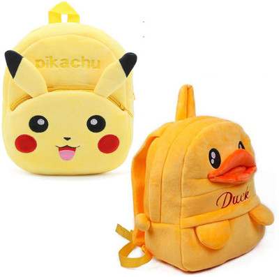 BHAVYA pika+duck Kids School Bag pack of 2 bags Backpacks Boys Girls (2-5 Years) School Bag(Multicolor, 15 inch)