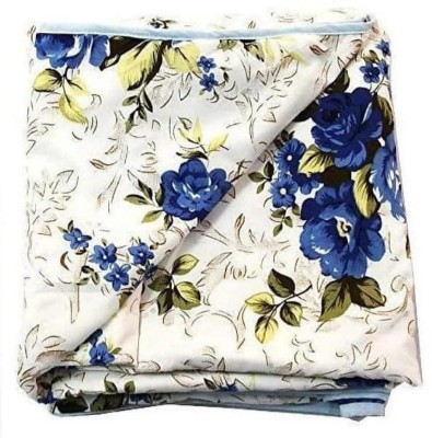 MFI Floral Double Dohar for  AC Room(Poly Cotton, Sky)