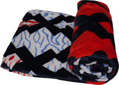 AROHA Printed Double AC Blanket for  AC Room(Microfiber, Blue, Red)