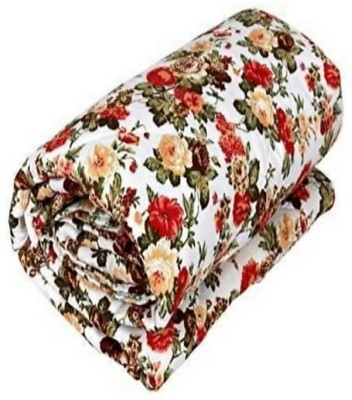 MFI Floral Double Dohar for  AC Room(Poly Cotton, Red)