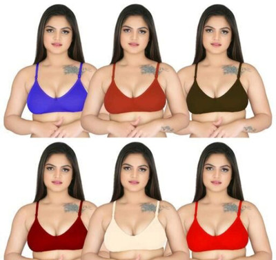 PIYURZ Ganga.pack of 6 Women Full Coverage Non Padded Bra(Multicolor)