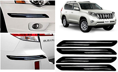 FINCOSTA Rubber Car Bumper Guard(Black, Silver, Pack of 4Pcs Double Bumber Protector, Tata, Enjoy)