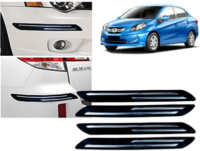 FINCOSTA Rubber Car Bumper Guard(Black, Silver, Pack of 4Pcs Double Bumber Protector, Volvo, Amaze)