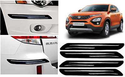 FINCOSTA Rubber Car Bumper Guard(Black, Silver, Pack of 4Pcs Double Bumber Protector, Renault, M5)