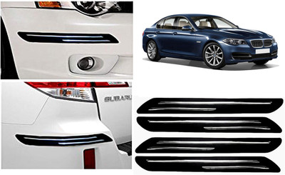 FINCOSTA Rubber Car Bumper Guard(Black, Silver, Pack of 4Pcs Double Bumber Protector, BMW, 520d)