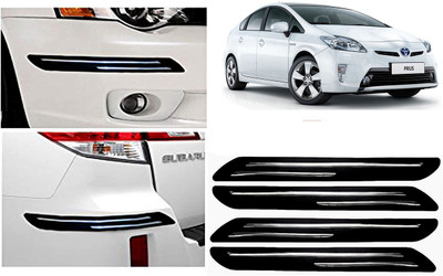 FINCOSTA Rubber Car Bumper Guard(Black, Silver, Pack of 4Pcs Double Bumber Protector, Tata, Optra)