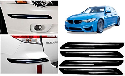 FINCOSTA Rubber Car Bumper Guard(Black, Silver, Pack of 4Pcs Double Bumber Protector, BMW, 325i)