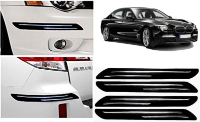 FINCOSTA Rubber Car Bumper Guard(Black, Silver, Pack of 4Pcs Double Bumber Protector, BMW, 730d)