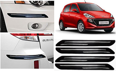 FINCOSTA Rubber Car Bumper Guard(Black, Silver, Pack of 4Pcs Double Bumber Protector, Toyota, Punto)