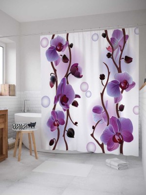 Ad Nx 274 cm (9 ft) Polyester Room Darkening Long Door Curtain (Pack Of 2)(Floral, Purple)