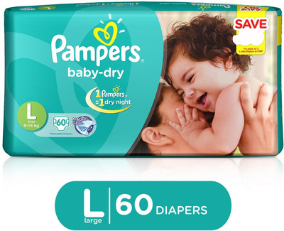 Pampers Taped Diapers - L(60 Pieces)