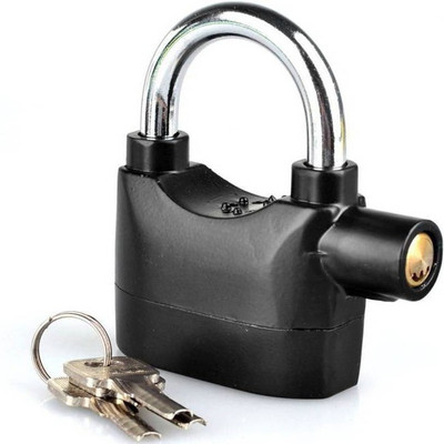 WunderVoX Security siren alarm bicycle padlock motorbikes padlock door locks-X12 Padlock(Black-29)
