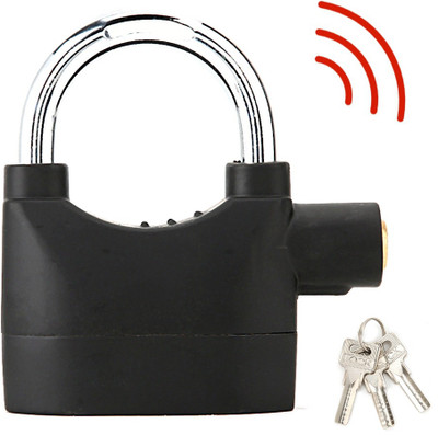 WunderVoX Good quality waterproof lock alarm padlock anti theft lock factory-X98 Padlock(Black-121)