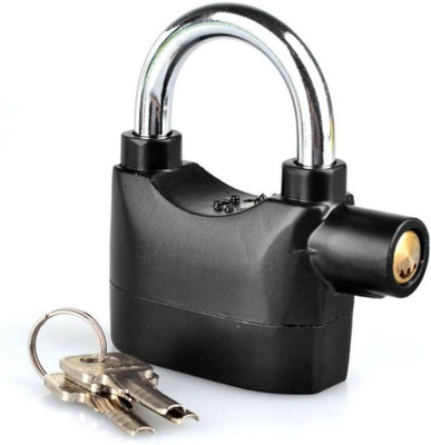 WunderVoX Anti Theft and Waterproof 110dbs Bike Motorcycle Alarm Padlock-X123 Padlock(Black-54)