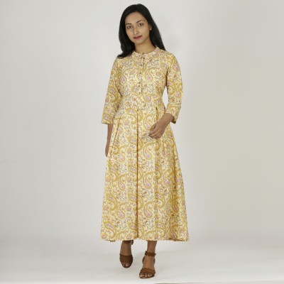 FeFashion Women A-line Yellow Dress