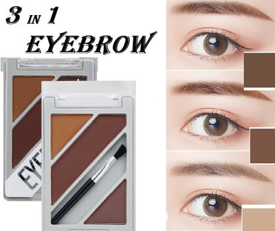 KAIASHA 3 in 1 Instant Eyebrow Powder Cake Palette With Brush 20 g(MULTI COLOR)