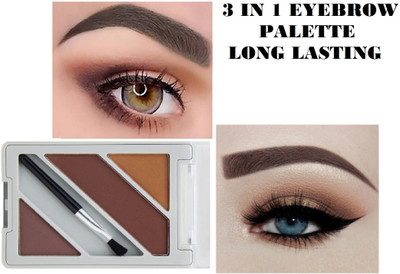 KAIASHA 3 In 1 Black and Brown Eyebrow Powder Palette 10 g(MULTI COLOR)
