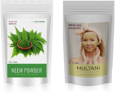 pure nature Pack Of Neem Leaf Powder and Multani Mitti powder- 100 gm Each(200 g)