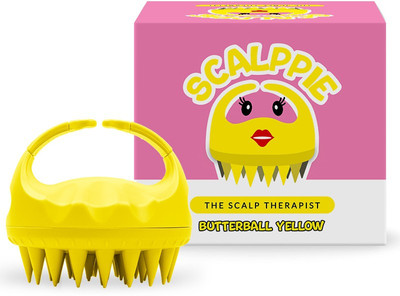 Scalppie BUTTERBALL YELLOW HAIR SHAMPOO BRUSH AND SCALP MASSAGER